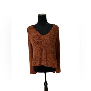 Lush Orange Sweater with Flared Sleeves